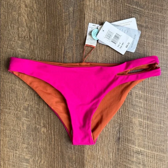 NWT LSpace Breakers Reversible Bikini Bottom Pink & Rust Size Small - Picture 5 of 13